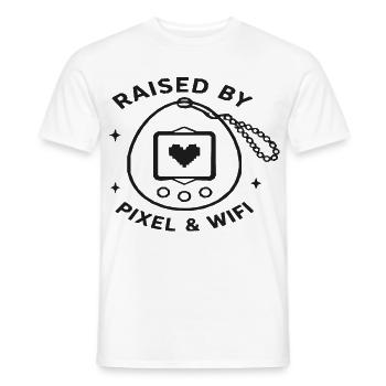 Pixel & Wi-Fi Retro Design - Men's T-Shirt - white - Front - AI Model Male 178 dark (178cm)