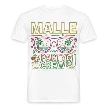 Malle Party Crew Summer Holiday Party - Men's T-Shirt - white - Front - AI Model Male 178 dark (178cm)