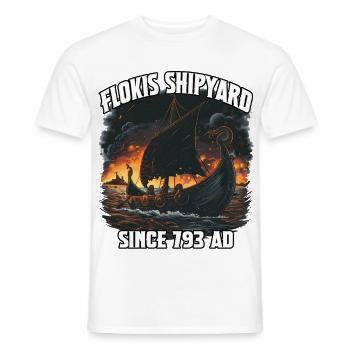 Viking Ship Flame Horizon - Men's T-Shirt - white - Front - AI Model Male 178 dark (178cm)