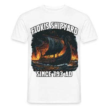 Chantier naval Flokis Chantier naval antique 193 après J.-C. - T-shirt homme - blanc - Devant - AI Model Male 178 dark (178cm)
