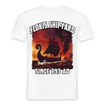 Incendie du chantier naval de Floki en 193 après J.-C. - T-shirt homme - blanc - Devant - AI Model Male 178 dark (178cm)