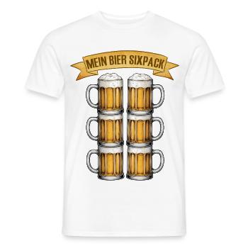 Hier ist mein sechs Bier pack lustige Bier Sprüche - Männer T-Shirt - Weiß - Vorne - AI Model Male 178 dark (178cm)
