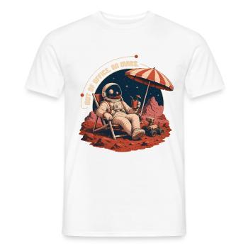 Hors du pouvoir sur Mars – Vacances dans l’espace - T-shirt homme - blanc - Devant - AI Model Male 178 dark (178cm)