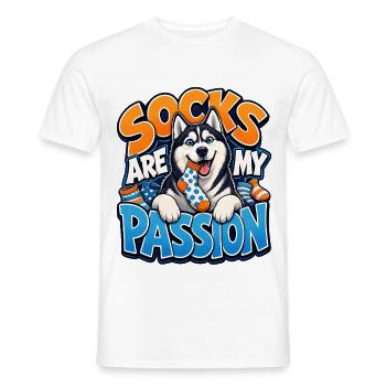 Siberian Husky - Men's T-Shirt - white - Front - AI Model Male 178 dark (178cm)