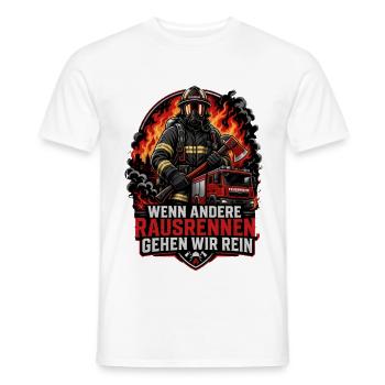 Feuerwehr - Männer T-Shirt - Weiß - Vorne - AI Model Male 178 dark (178cm)