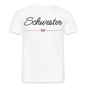 Schwester Herz Geschenk Familie Liebe - Männer T-Shirt - Weiß - Vorne - AI Model Male 178 dark (178cm)