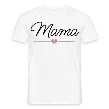 Mom Heart Gift Mother's Day Family - Men's T-Shirt - white - Front - AI Model Male 178 dark (178cm)