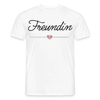 Freundin Herz Geschenk Liebe Freundschaft - Männer T-Shirt - Weiß - Vorne - AI Model Male 178 dark (178cm)