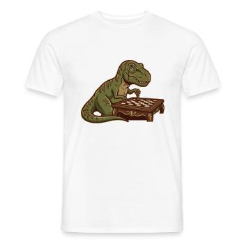 Dinosaure T-Rex jouant aux échecs - T-shirt homme - blanc - Devant - AI Model Male 178 dark (178cm)