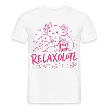 RELAXOLOTL - Cute Relaxing AXOLOTL - Men's T-Shirt - white - Front - AI Model Male 178 dark (178cm)