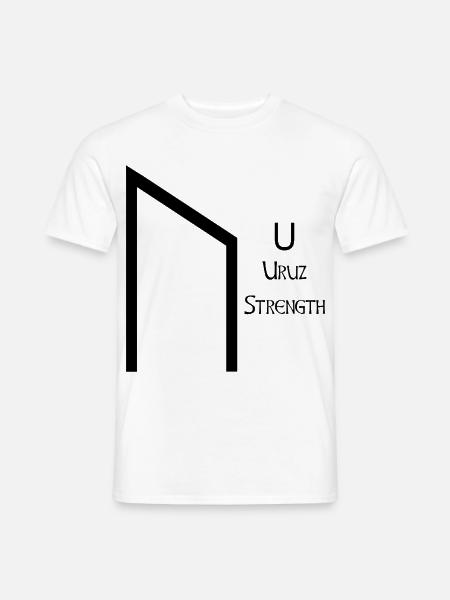 Uruz Rune komplett Schwarz – Wikinger Futhark - Männer T-Shirt - Weiß