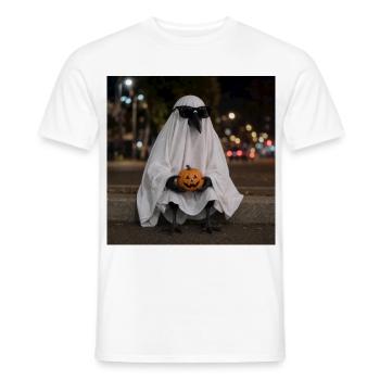 Raven Ghost Sunglasses T-Shirt Halloween - Men's T-Shirt - white - Front - AI Model Male 178 dark (178cm)