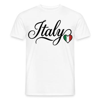 Italy Tricolor Heart Script - Men's T-Shirt - white - Front - AI Model Male 178 dark (178cm)