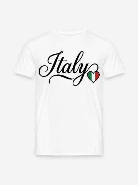Italie Love Script Heart - T-shirt homme - blanc
