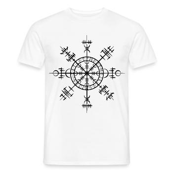 Viking Lucky Circle (Black) - Men's T-Shirt - white - Front - AI Model Male 178 dark (178cm)
