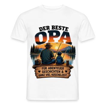 Der beste Opa Abenteuer Kuschelzeit - Männer T-Shirt - Weiß - Vorne - AI Model Male 178 dark (178cm)