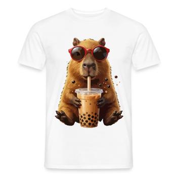 Hamster du soleil avec bubble tea - T-shirt homme - blanc - Devant - AI Model Male 178 dark (178cm)