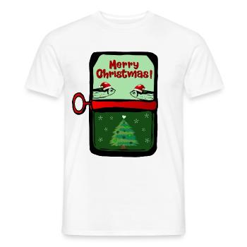 Joyeux Noël Poissons - T-shirt homme - blanc - Devant - AI Model Male 178 dark (178cm)
