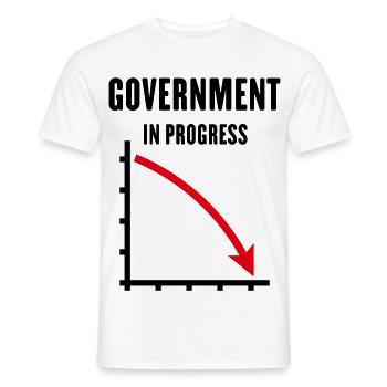 Government In Progress (Government Policy / POS2C) - Men's T-Shirt - white - Front - AI Model Male 178 dark (178cm)