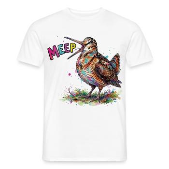 Colorful Woodcock Meep Bird Comic Design - Men's T-Shirt - white - Front - AI Model Male 178 dark (178cm)