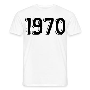 1970 - Men's T-Shirt - white - Front - AI Model Male 178 dark (178cm)
