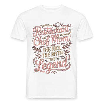 Chef du restaurant Maman L’idole Le chef exécutif - T-shirt homme - blanc - Devant - AI Model Male 178 dark (178cm)