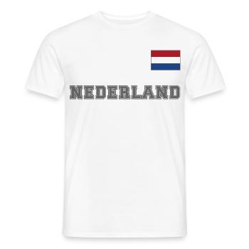 Niederlande Trikot Look - Holland – NEDERLAND - Männer T-Shirt - Weiß - Vorne - AI Model Male 178 dark (178cm)