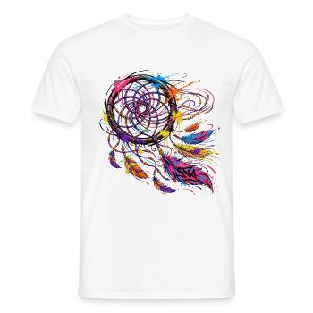 Symbole & Religion - Attrape Rêves Graffiti - T-shirt homme - blanc - Devant - AI Model Male 178 dark (178cm)