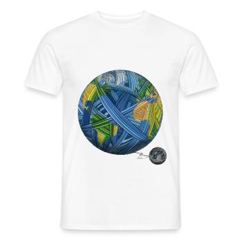 Our little world - Earth and Moon - Men's T-Shirt - white - Front - AI Model Male 178 dark (178cm)