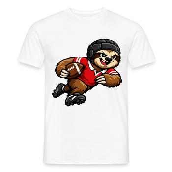 Un joli paresseux jouant au rugby - T-shirt homme - blanc - Devant - AI Model Male 178 dark (178cm)