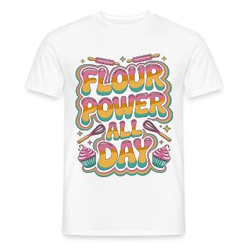 Pastry Chef Flour Power All Day Patissiere Baking - Men's T-Shirt - white - Front - AI Model Male 178 dark (178cm)