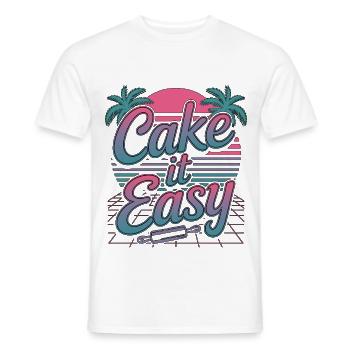 Pastry Chef Cake It Easy Baking Professional - Men's T-Shirt - white - Front - AI Model Male 178 dark (178cm)