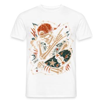 Skater Skeleton Rocker Skateboard Vintage Halloween - Men's T-Shirt - white - Front - AI Model Male 178 dark (178cm)
