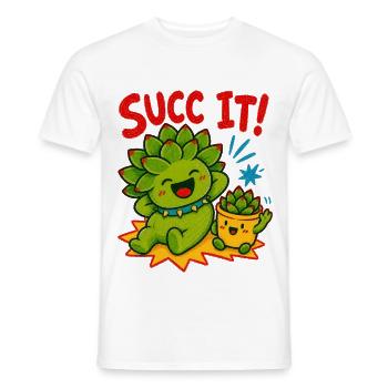 Urban Gardening Succ It Grow Your Own - Men's T-Shirt - white - Front - AI Model Male 178 dark (178cm)