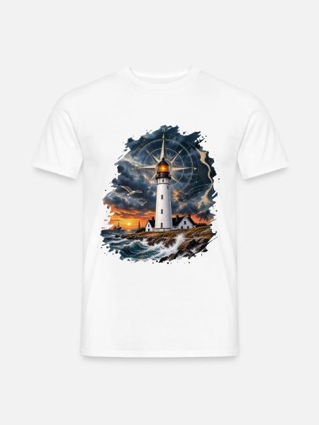 Leuchtturm - Männer T-Shirt - Weiß