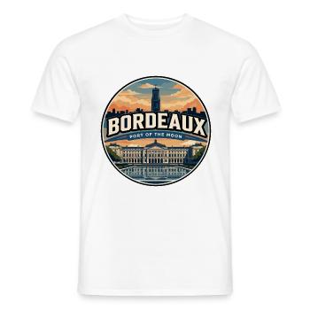 Emblème rétro Bordeaux Place de la Bourse - T-shirt homme - blanc - Devant - AI Model Male 178 dark (178cm)