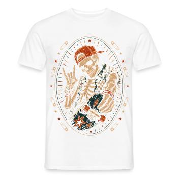 Skateur Skeleton Rocker Skateboard Vintage Halloween - T-shirt homme - blanc - Devant - AI Model Male 178 dark (178cm)
