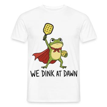 We Dink At Dawn - Pickleball Frog Padel Sport - Men's T-Shirt - white - Front - AI Model Male 178 dark (178cm)