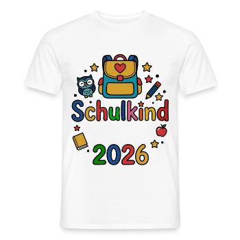 Schulkind 2026 | Dein Name | Personalisierbar - Männer T-Shirt - Weiß - Vorne - AI Model Male 178 dark (178cm)