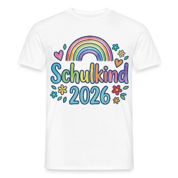 Schulkind 2026 Regenbogen - Männer T-Shirt - Weiß - Vorne - AI Model Male 178 dark (178cm)