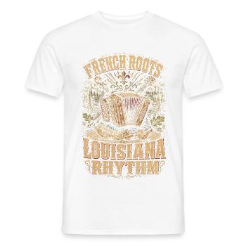 Cajun Culture French Roots Louisiana Rhythm - Men's T-Shirt - white - Front - AI Model Male 178 dark (178cm)