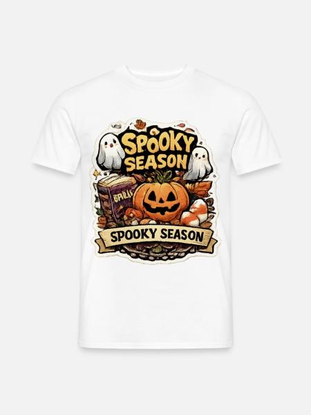 Spukige Saison Kürbis & Geister - Männer T-Shirt - Weiß
