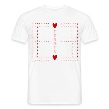 court de tennis - T-shirt homme - blanc - Devant - AI Model Male 178 dark (178cm)