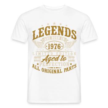 Cadeau d’anniversaire vintage Born 1976 - T-shirt homme - blanc - Devant - AI Model Male 178 dark (178cm)