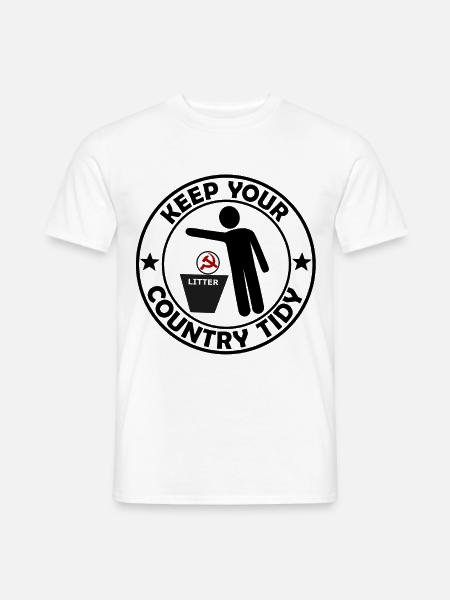 Litter Satire mit rotem Symbol - Männer T-Shirt - Weiß