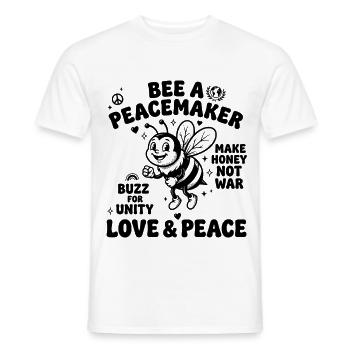Bienen Botschafter für Frieden - Honig statt Krieg - Männer T-Shirt - Weiß - Vorne - AI Model Male 178 dark (178cm)