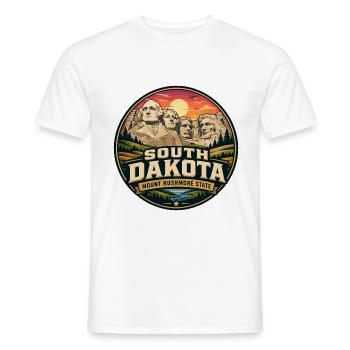 South Dakota Mount Rushmore Vintage Staatsabzeichen - Männer T-Shirt - Weiß - Vorne - AI Model Male 178 dark (178cm)