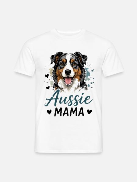 Aussie Mama Hundedesign - Männer T-Shirt - Weiß
