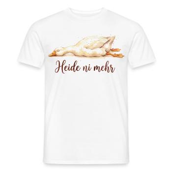 "Heide ni mehr" – Müde sächsische Aquarell Gans - Männer T-Shirt - Weiß - Vorne - AI Model Male 178 dark (178cm)