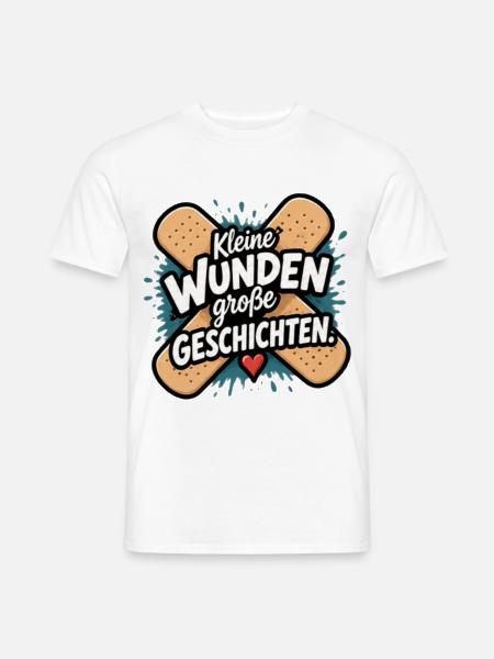 Kleine Wunden, Große Geschichten - Männer T-Shirt - Weiß